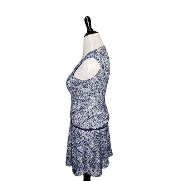 Karl Lagerfeld Drop Waisted Tweed Sleeveless Dress - Blue, White Sz 8 - Picture 2 of 9